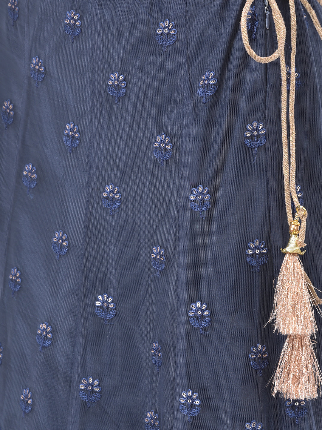 Neeru'S Navy Blue Color Nett Fabric Ghagra Set