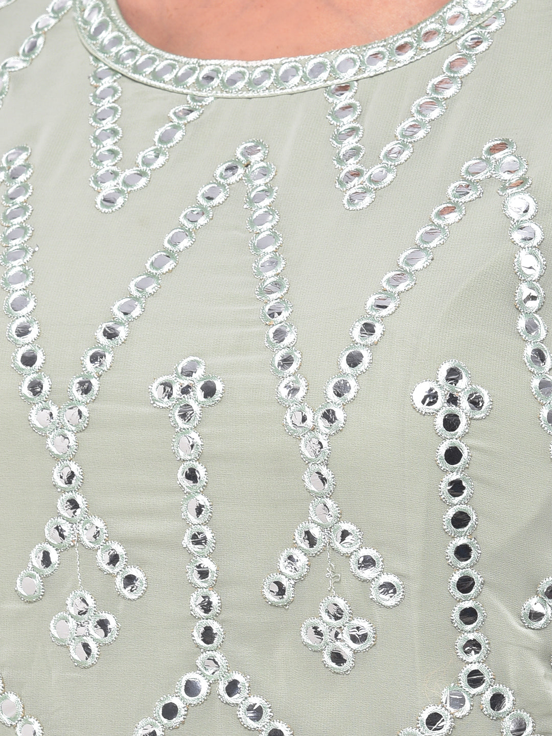 Neerus Green Color Georgette Fabric Suit-Gharara