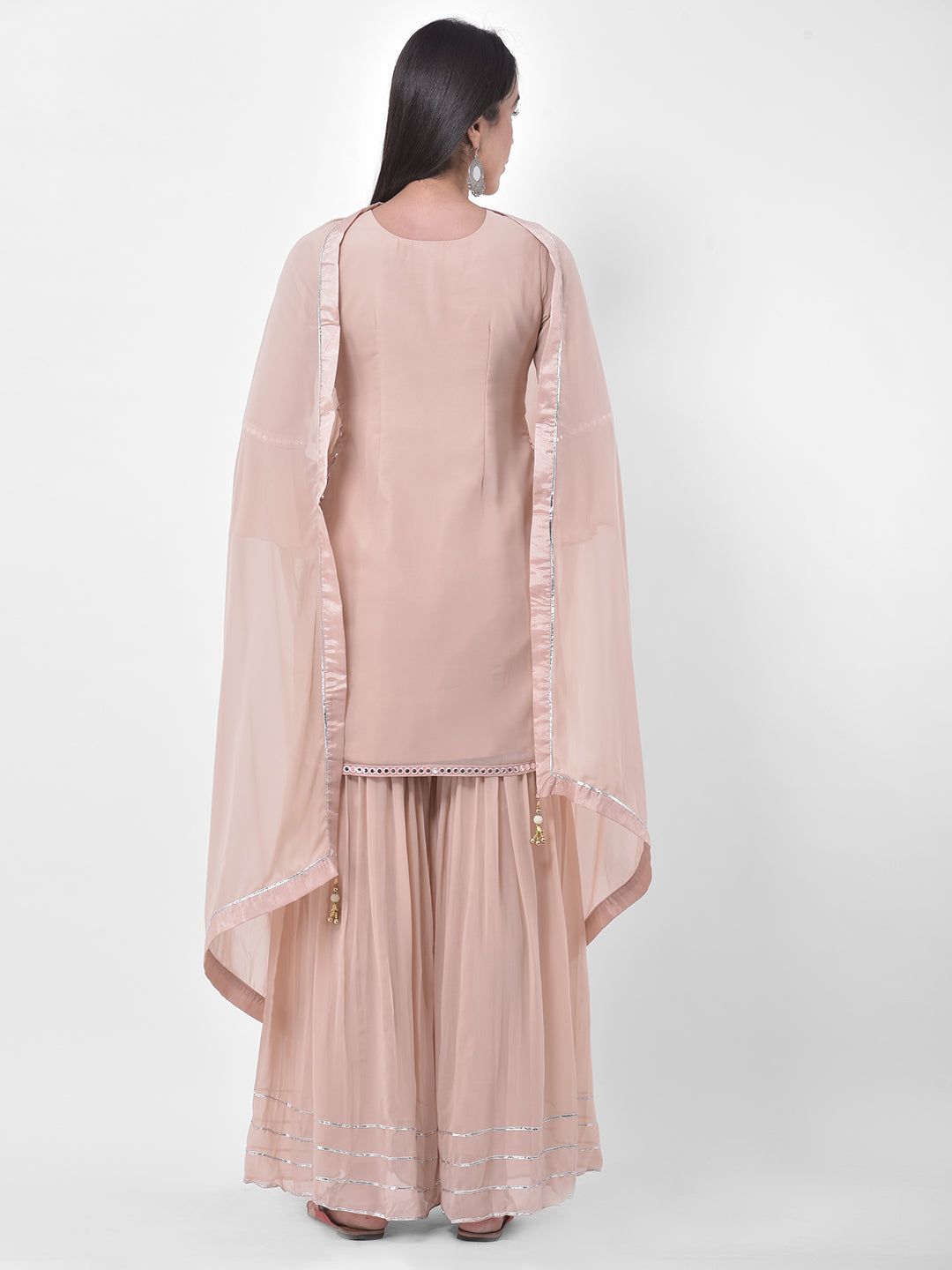 Neerus Onion Color Georgette Fabric Suit-Gharara