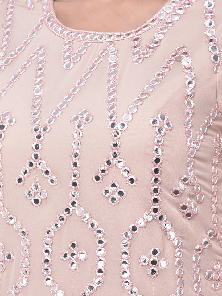 Neerus Onion Color Georgette Fabric Suit-Gharara