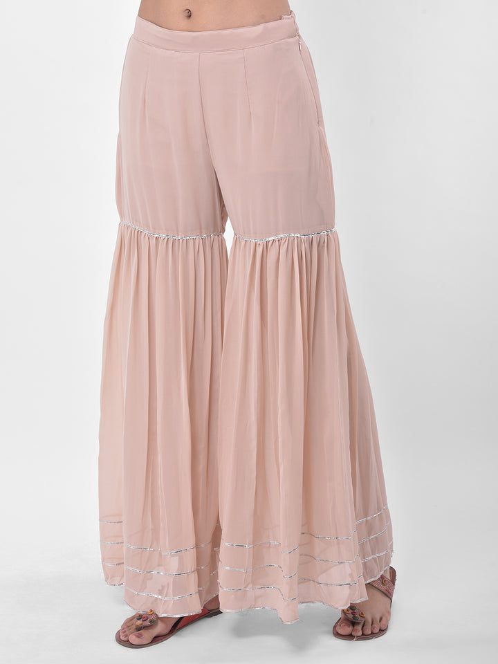 Neerus Onion Color Georgette Fabric Suit-Gharara