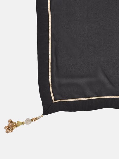Neeru'S Black Color Georgette Fabric Suit-Gharara