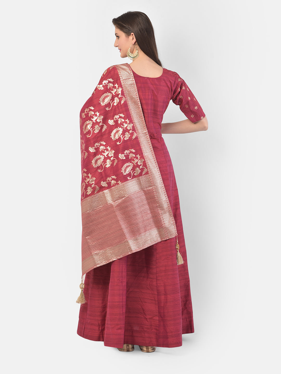 Neerus Rani Color Silk Fabric Suit-Anarkali