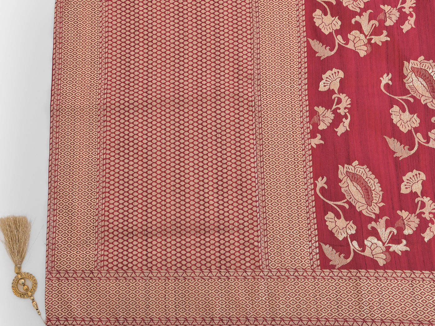 Neeru's Rani Color Silk Fabric Suit-Anarkali