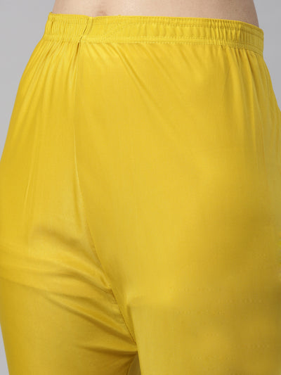 Neeru'S mustard color, georgette fabric kurta set