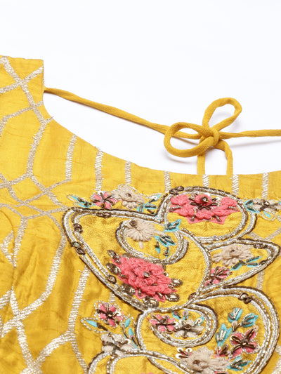 Neeru's Mustard Color Georgette Fabric Kurta Set