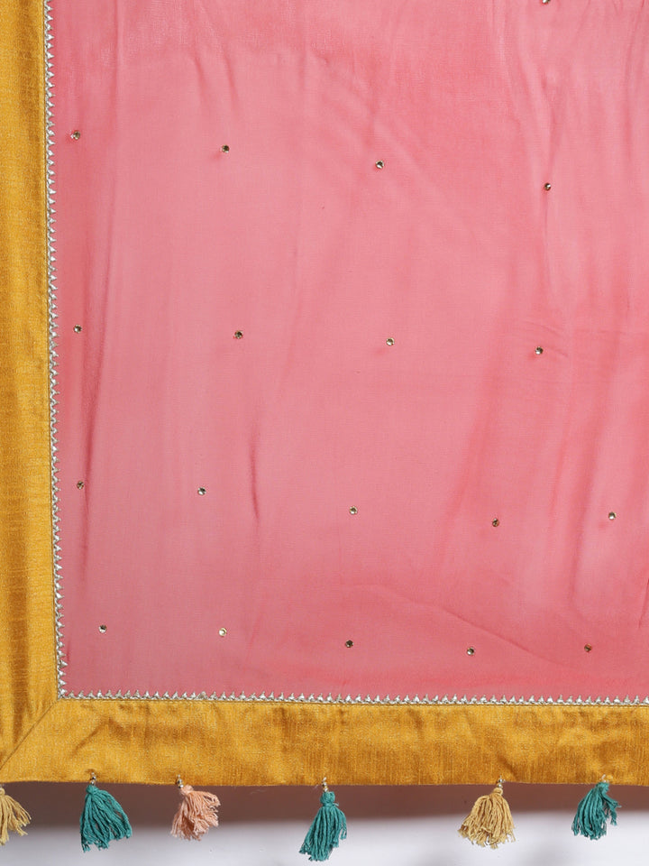 Neerus Yellow georgette solid kurta set - detail view 2