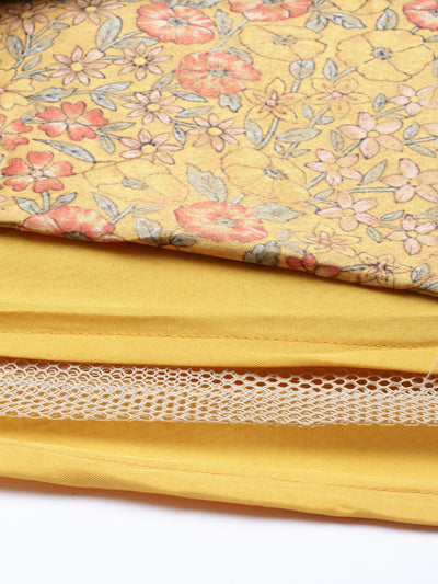 Neeru's Mustard Color Georgette Fabric Kurta Set