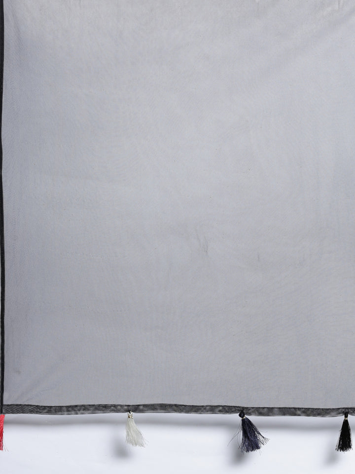 Neerus Black Color Georgette Fabric Kurta Set