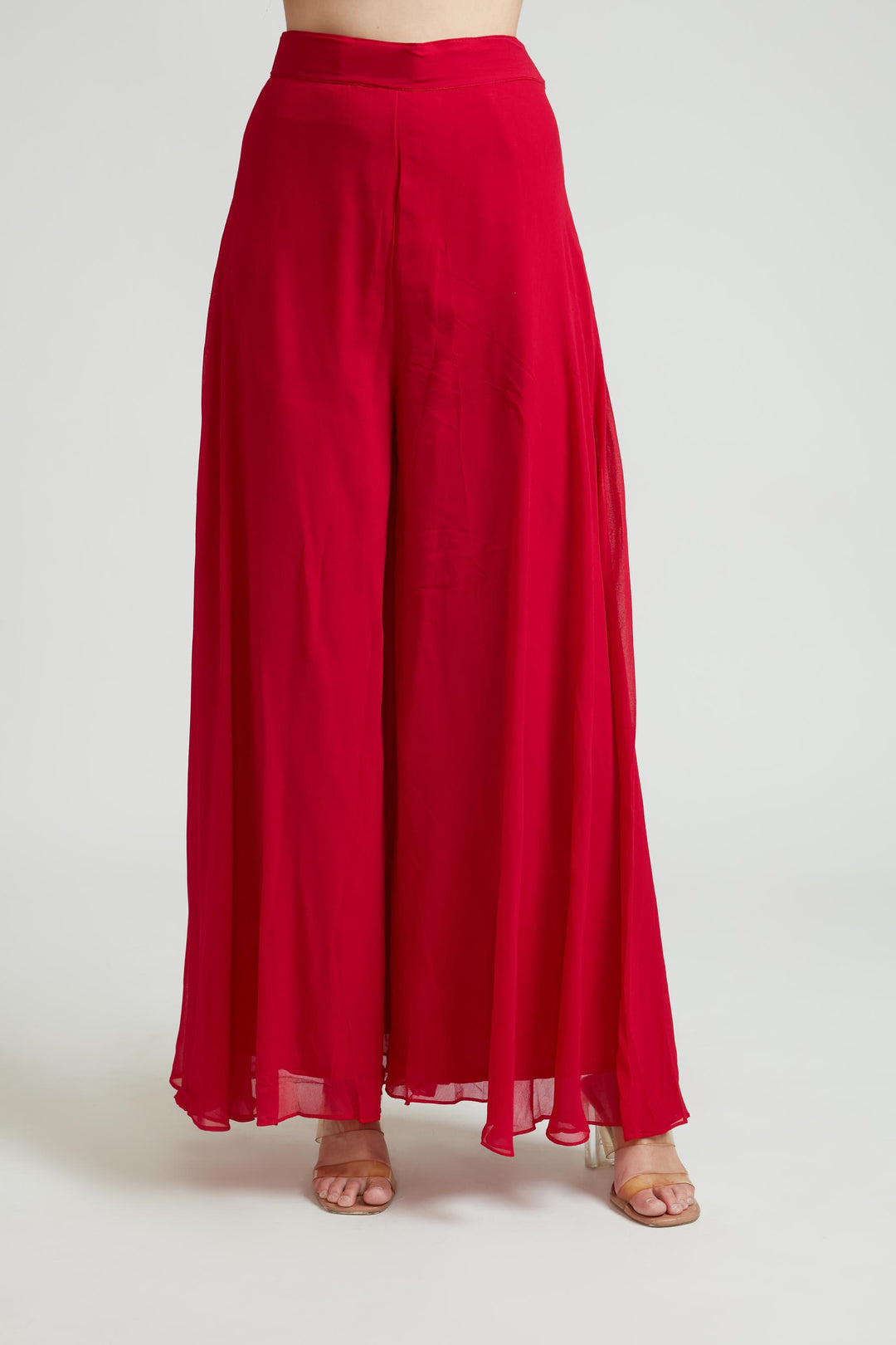 Neerus Rani Color Georgette Fabric Plazzo Suit Set