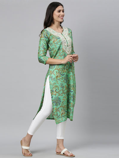 Neeru'S RAMA color, SILK fabric Kurta