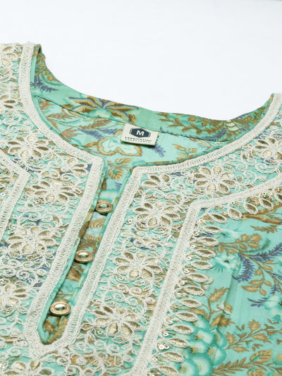 Neeru'S RAMA color, SILK fabric Kurta