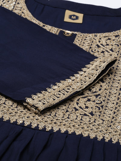 Neeru'SVY BLUE color, Shantoon fabric Kurta Sets