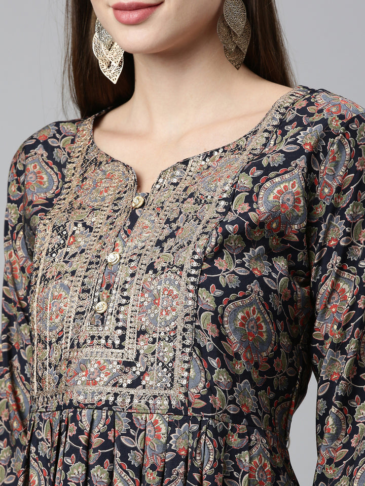 Neerusvy Blue Color Shantoon Fabric Kurta Sets