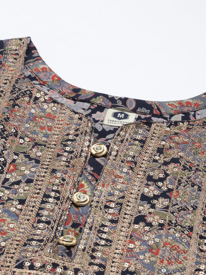 Neerusvy Blue Color Shantoon Fabric Kurta Sets