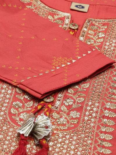 Neeru'S RUST color, MODEL fabric Kurta