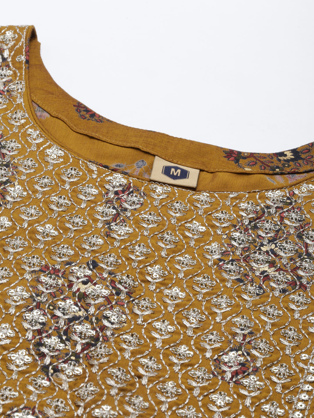 Neeru'S Gold Color Model Fabric Kurta Set