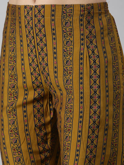 Neeru'S Gold Color Model Fabric Kurta Set