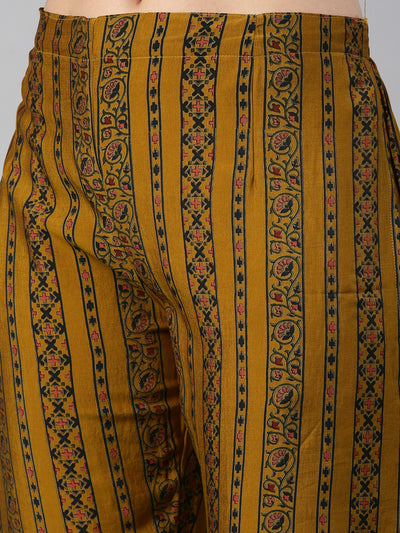 Neeru'S Gold Color Model Fabric Kurta Set