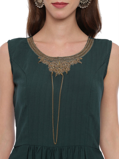Neeru'S B Green Color,Silk Fabric Suit-Pant