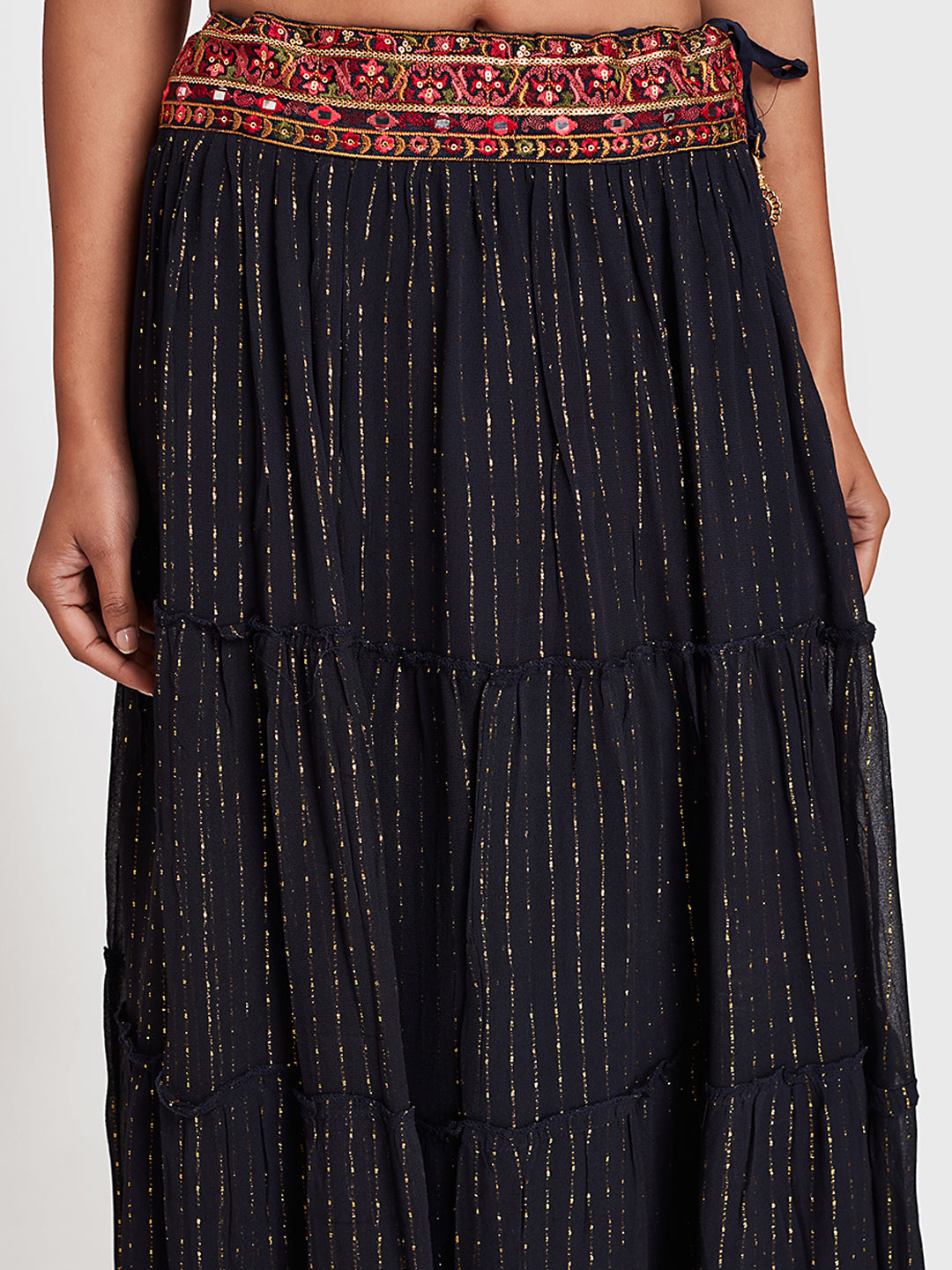 Neeru's Navy Embroidered Lehenga Set