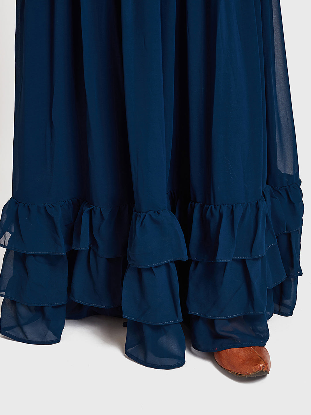 Neerus Blue Georgette Printed Anarkali Suit Set - detail view 1