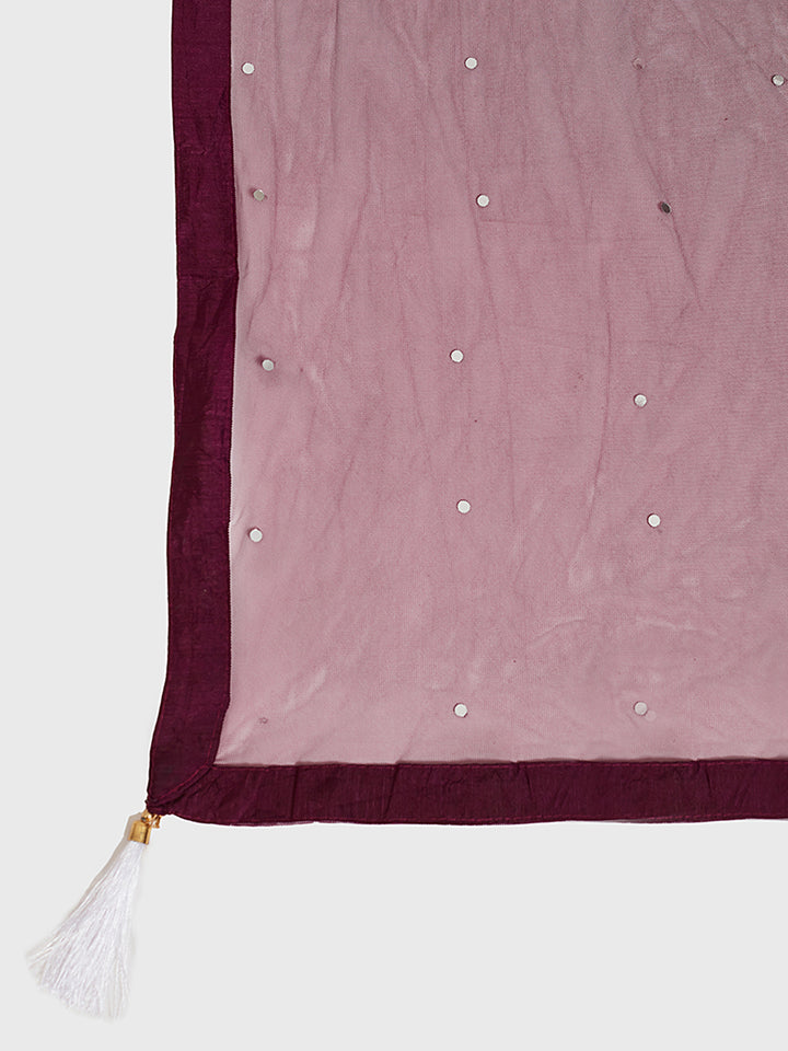 Neerus Maroon Georgette Anarkali Suit Set - detail view 2