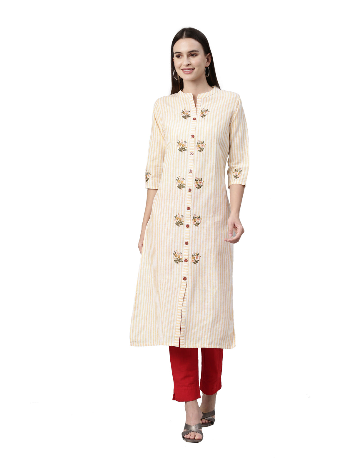 Neeru's Peach Color Flex Fabric Kurta