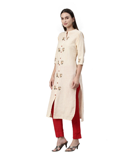 Neeru's Peach Color Flex Fabric Kurta