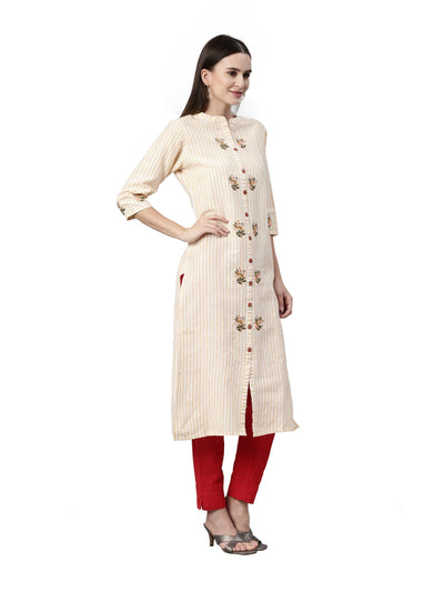 Neeru's Peach Color Flex Fabric Kurta