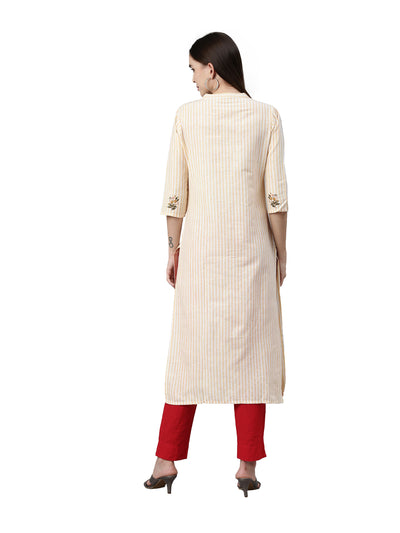 Neeru's Peach Color Flex Fabric Kurta