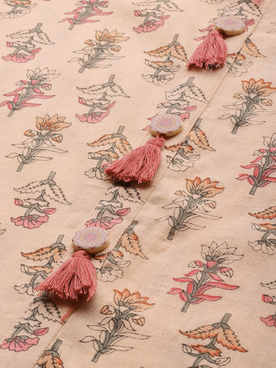 Neerus Pink printed A-line kurta - back view