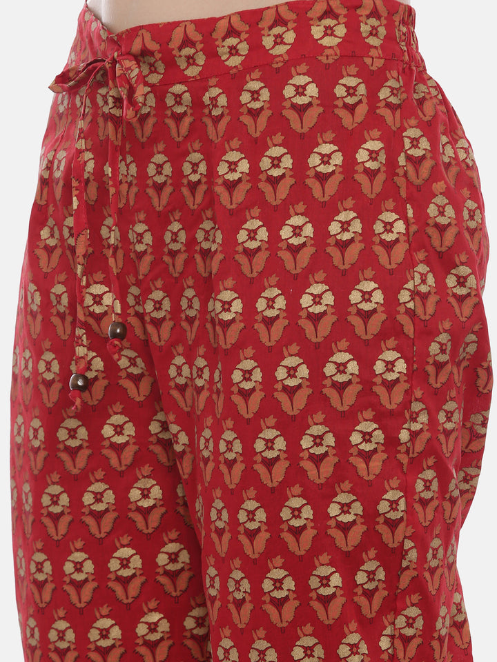 Neerus Blue printed kurta pant set - detail view 4