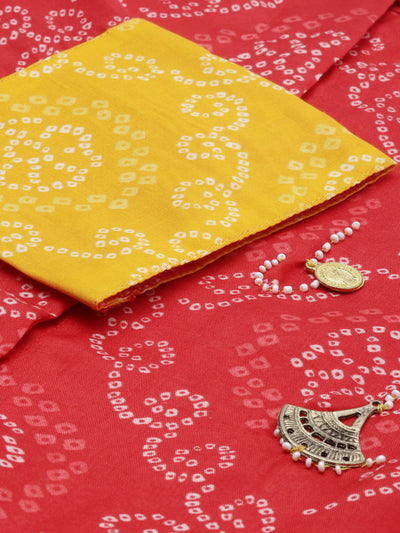 Neeru's Red Bandhani Straight Kurta