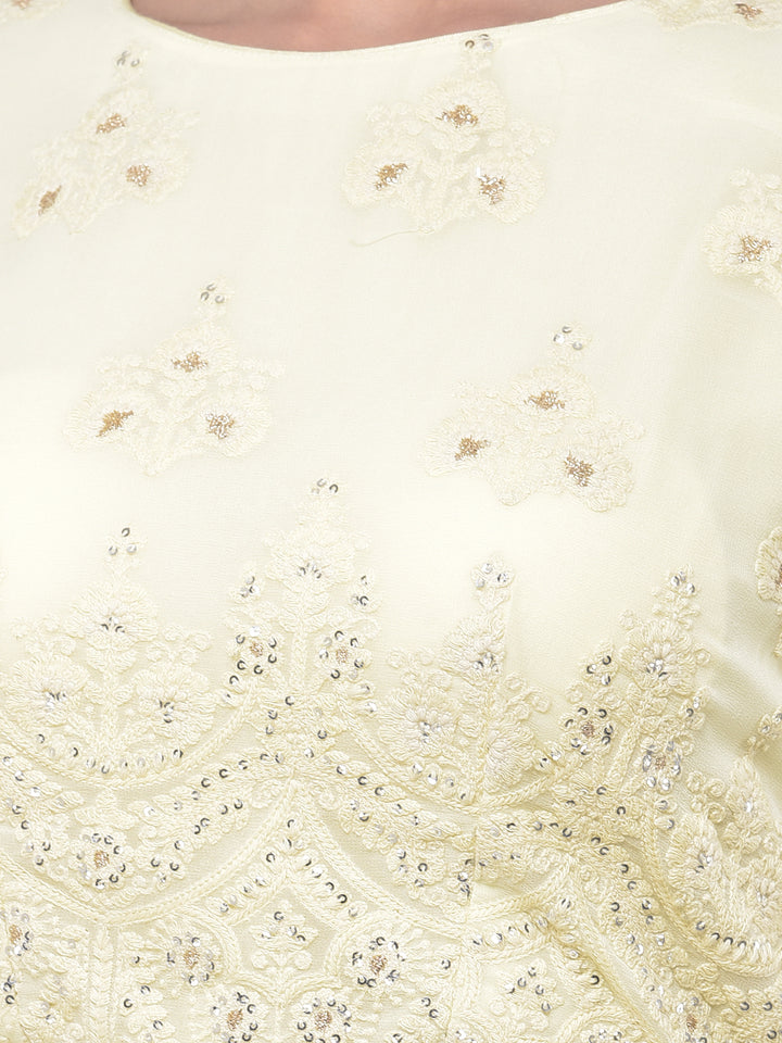 Neerus Yellow Embroidered Kurta Dhoti Pant Set