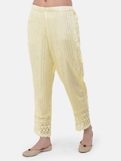 Neeru's Yellow Embroidered Kurta Dhoti Pant Set