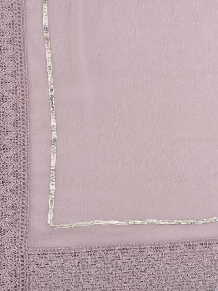 Neerus Purple embroidered sharara set with jacket - detail view 1