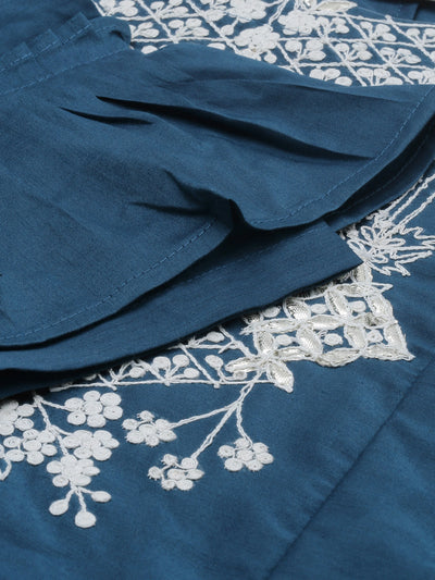 Neeru's Blue Zari A Line Kurta