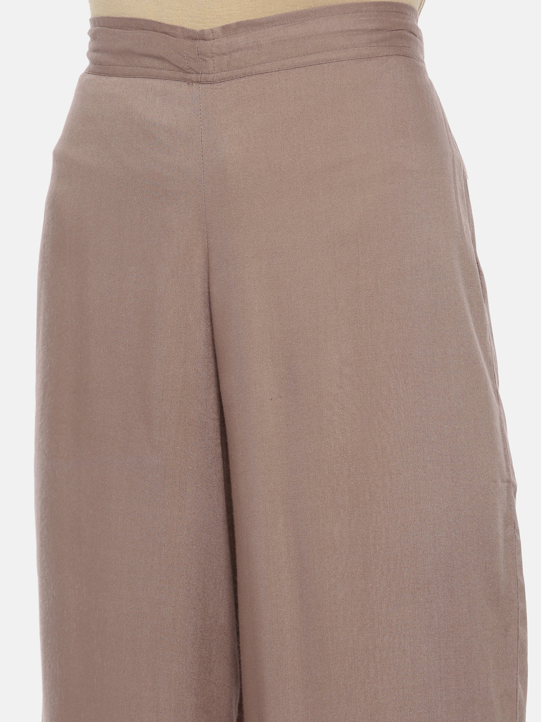 Neerus Brown Embroidered Straight Kurta