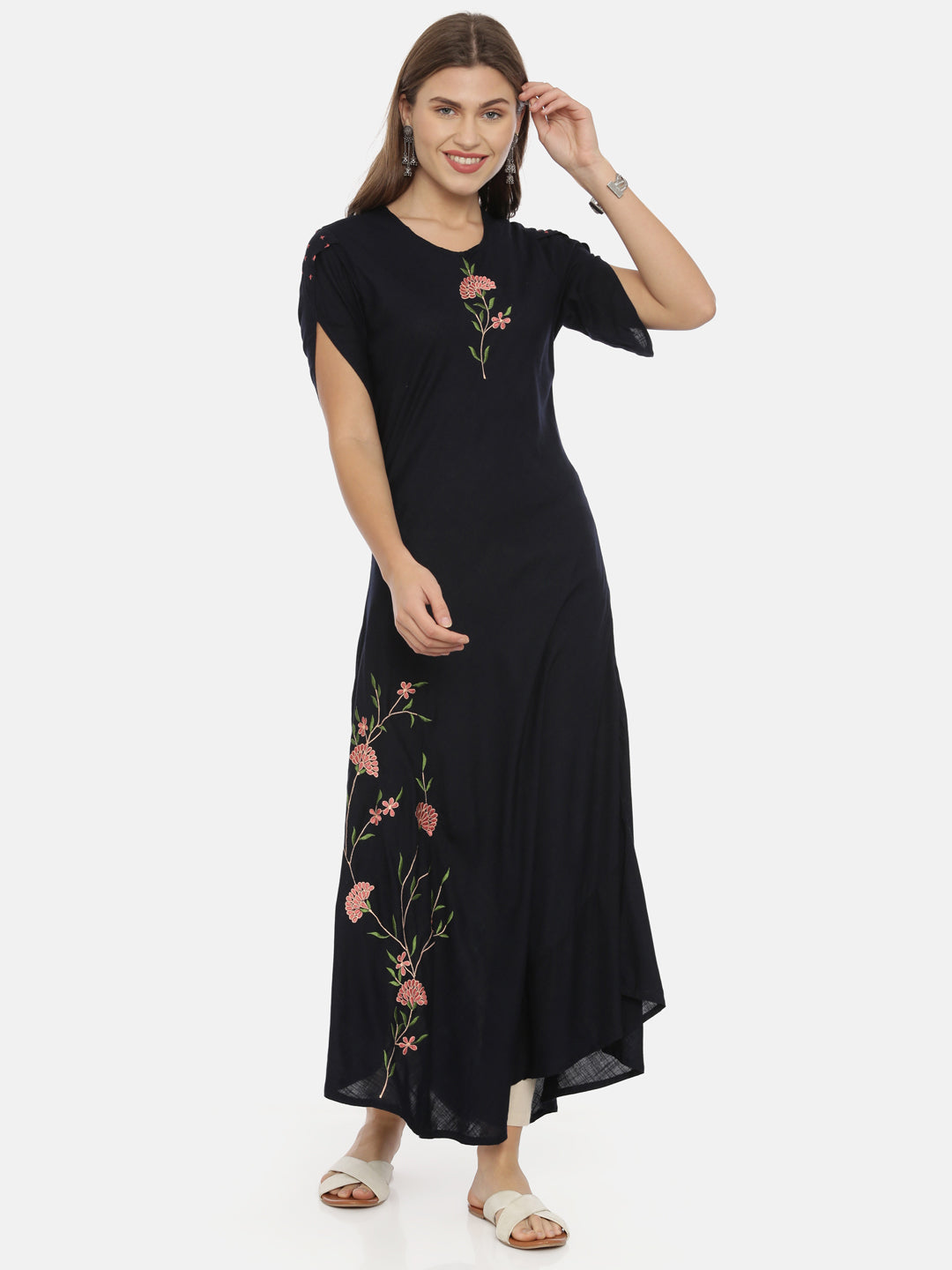 Neerus Women Baby Pink Color Cotton Fabric Tunic "46"