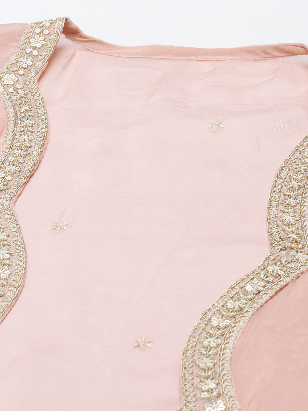 Neeru'S Onion Color, Organza Fabric Suit-Fusion