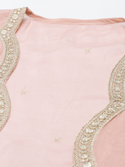 Neeru'S Onion Color, Organza Fabric Suit-Fusion