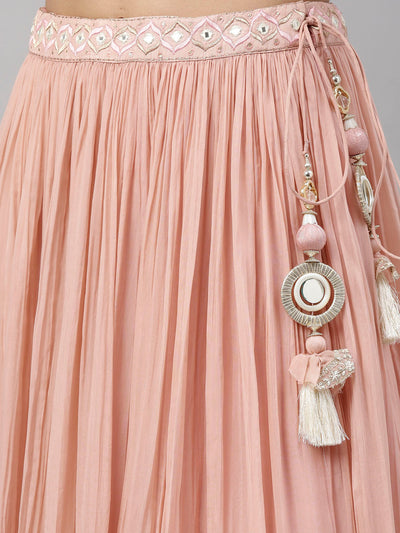 Neeru'S Onion Color, Organza Fabric Suit-Fusion