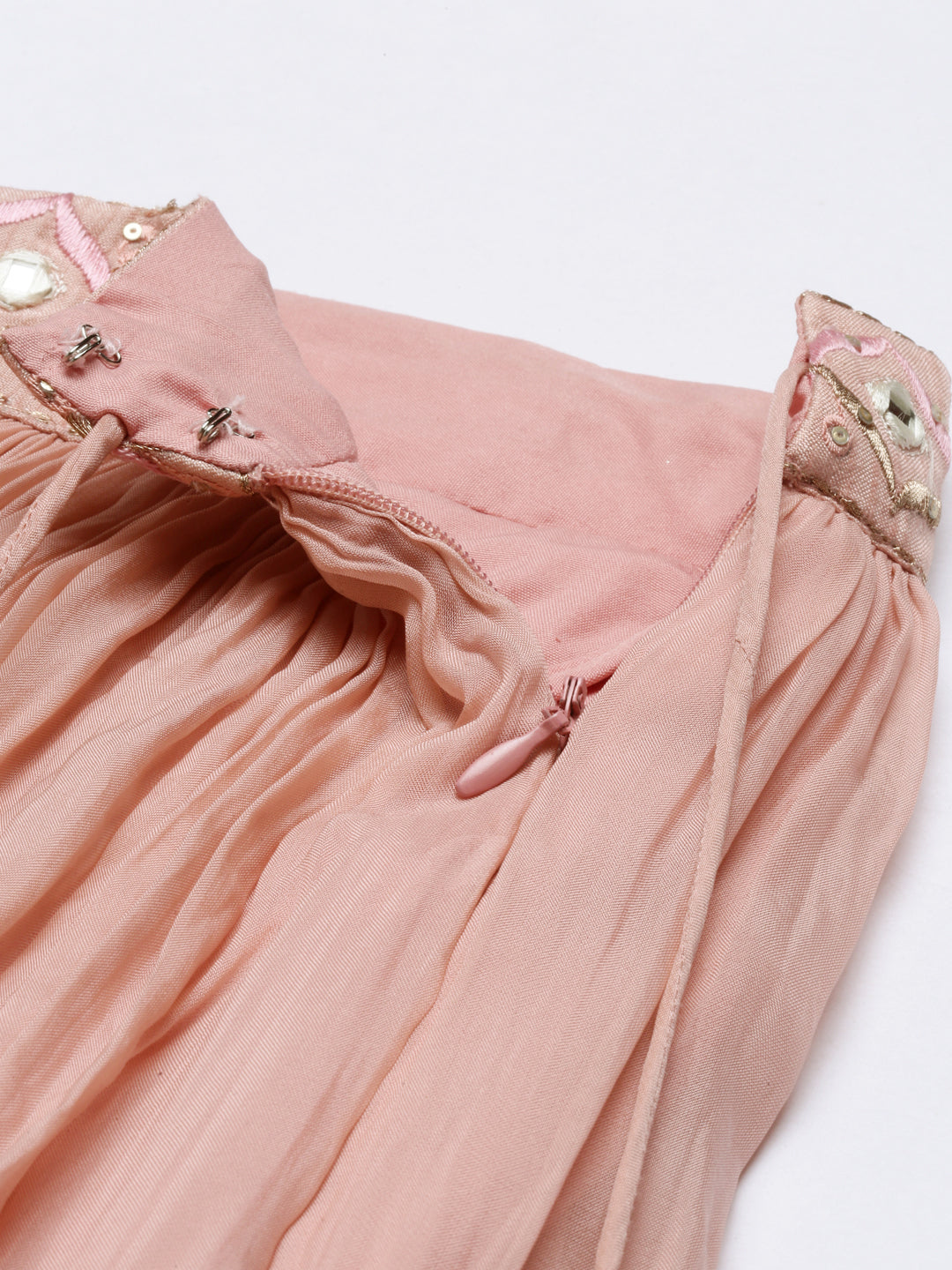 Neeru'S Onion Color, Organza Fabric Suit-Fusion