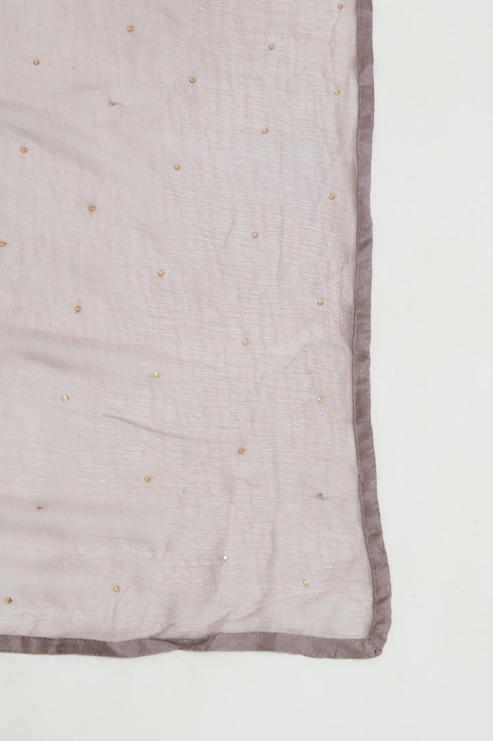 Neerus Pink crepe embroidered gharara suit set - detail view 5