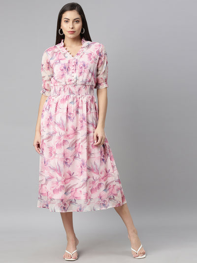 Neeru'S PINK Color CHIFFON Fabric Kurta