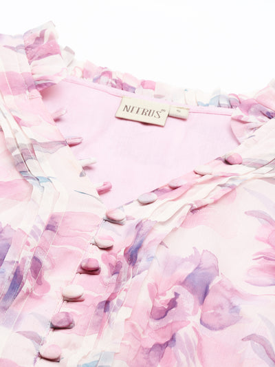 Neeru'S PINK Color CHIFFON Fabric Kurta