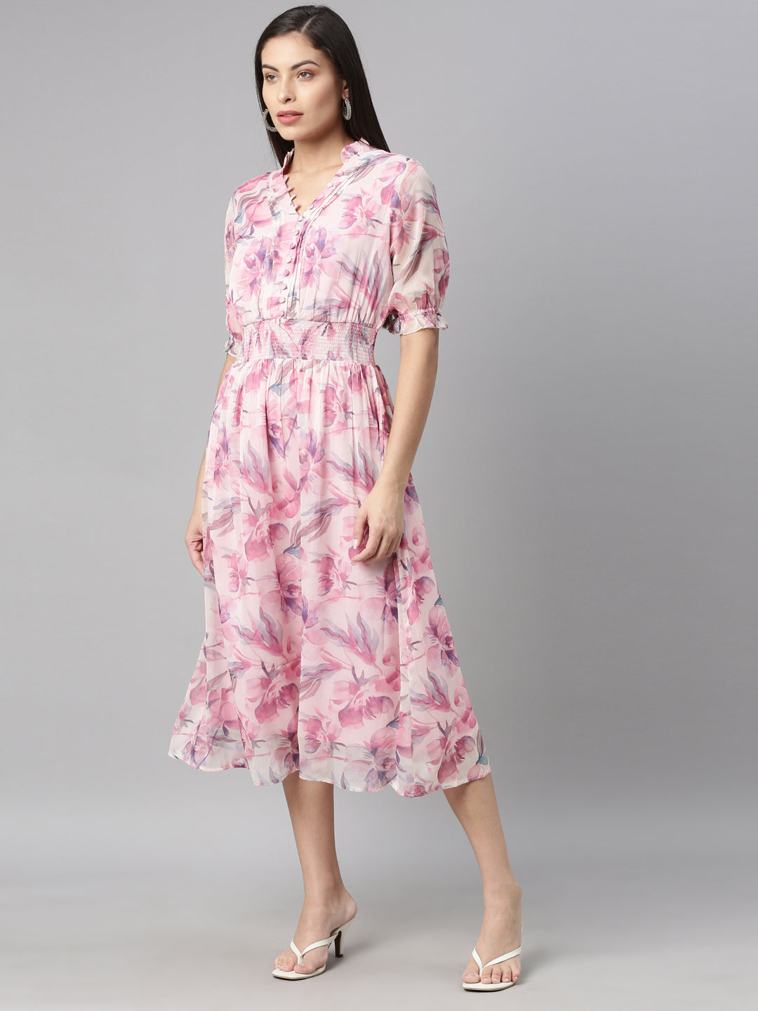 Neeru'S PINK Color CHIFFON Fabric Kurta