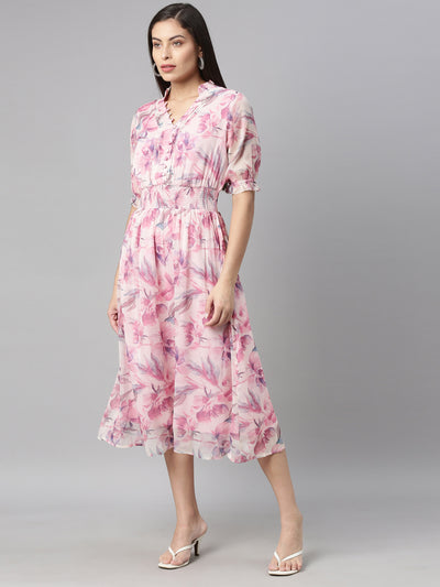 Neeru'S PINK Color CHIFFON Fabric Kurta