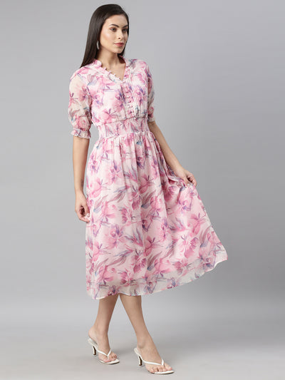 Neeru'S PINK Color CHIFFON Fabric Kurta